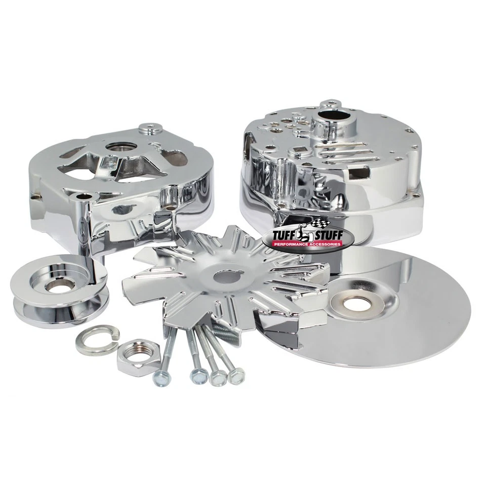 Tuff Stuff Alternator Case Kit 7500A; Chrome Aluminum for Chevy 10SI - Image 1 of 1