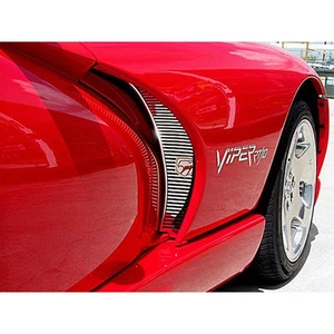 2pc Polished Stainless Steel Side Hood Vent Grilles for 1996-02 Dodge Viper Gen2 - Bild 1 von 6