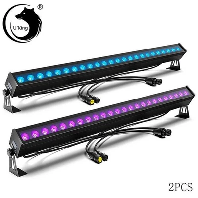 2X 24LED Waterproof Stage Light DJ Beam Light Disco Effect Wall Washer Light Bar - Image 1 of 4