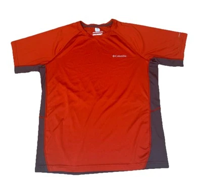 Camisa deportiva Columbia para hombre M Omni Freeze Zero Cooling manga corta roja gris Foto 1 de 4