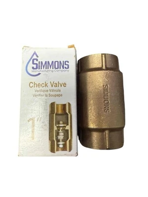 NEW Simmons 1" Check Valve 503SB Bronze For Cold Water - Image 1 of 4