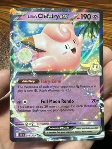 Tarjeta de JCC Pokémon doble rara de Lillie’s Clefairy EX 056/159 Journey Together casi nueva/muy buena - Imagen 1 de 2