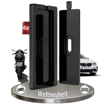 IVALITY® 2x PlateLock Kennzeichenhalter rahmenlos - Für Auto und Motorrad - Bild 1 von 4