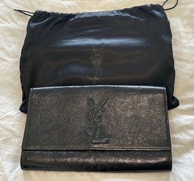 Yves Saint Laurent Belle du Jour Black Leather Clutch - Image 1 of 4