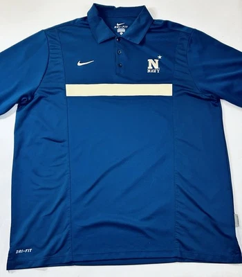 Nike Dri Fit U.S. Naval Academy Navy Polo Shirt Men’s XL Short Sleeve - Image 1 of 4