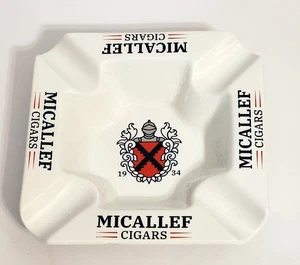 Cenicero de cerámica Micallef Cigars coleccionable Gómez Sánchez 9" cuadrado - Imagen 1 de 5