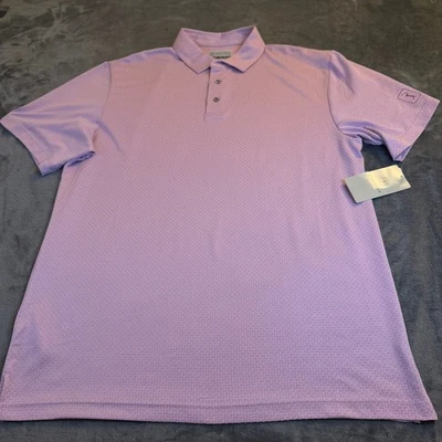 Camisa Polo PGA TOUR Calce Clásico Estampado Geo Rendimiento Lila Para Hombres Grande Nueva con Etiquetas Foto 1 de 4