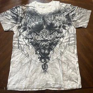 Xtreme Couture By Affliction T-Shirt Uomo Y2K Genocyber Taglia L - Foto 1 di 6