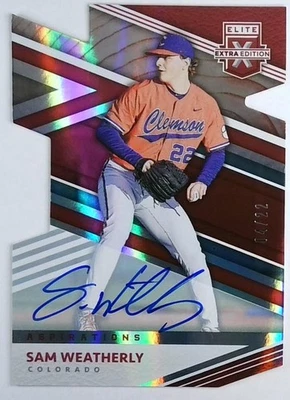 2020 Panini Elite Extra Edition Sam Weatherly Aspirations Die-Cut Auto 04/22 #81 - Image 1 of 2