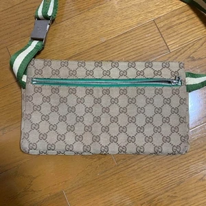 GUCCI GG Bolso de Cintura de Cuero de Lona Bolsa de Cinturón Bolso Corporal Unisex De Colección - Imagen 1 de 10