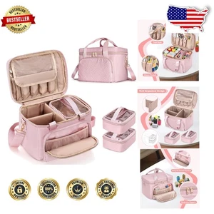 Elegant Pink Sewing Organizer for Accessory Storage - Durable & Portable - Picture 1 of 9