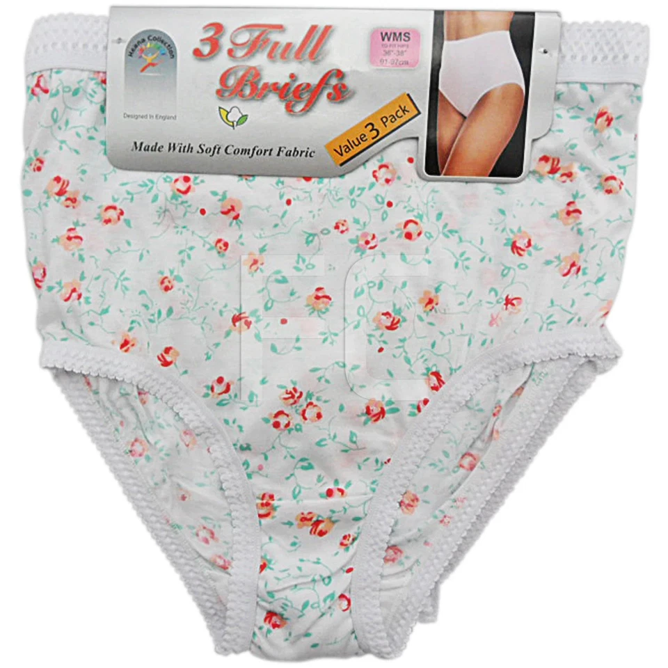 NUEVO Pack de 6 calzoncillos florales 100 % algodón para dama Heana Collection, Foto 1 de 1