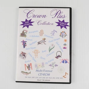 Crown Plus Machine Embroidery CD - 308 Designs, Monograms, Floral, Animals, Etc. - Picture 1 of 2