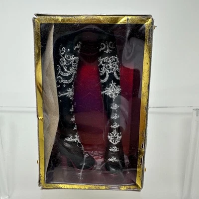 Mila Berrymore Doll Tall Black Leather Silver Embroidered Boots MGA Box Damage - Image 1 of 4
