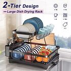 Over Sink Dish Drying Rack 2-Tier Stainless Steel Kitchen Shelf Cutlery Drainer