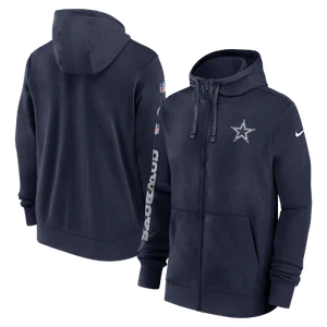 Dallas Cowboys Nike 2024 Sideline Club Performance Full-Zip Hoodie - Navy - Picture 1 of 3