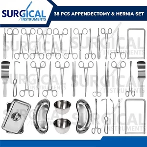 38-teiliges Appendektomie- und Hernien-Set-Kit allgemeine chirurgische Instrumente deutscher Qualität - Bild 1 von 8