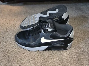 Nike Air Max 90 LTR Leather GS Black White Anthracite Grey Size 6Y 833412-012 - Picture 1 of 7