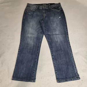 Apt. 9 Womens Boyfriend Jeans Sz16 Blue Mid Rise Modern Fit Straight Leg NWT - Picture 1 of 12