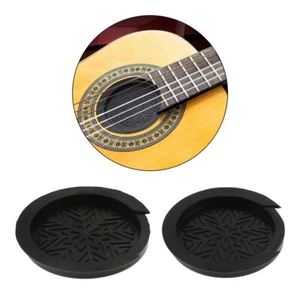 1Pc Guitar Soundhole Cover Silicone Black For 40/41 or 38/39inch Guitar Portable - Picture 1 of 17