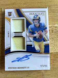 2023 Immaculate Stetson Bennett IV RC Rookie Patch Auto RPA /99 Rams - Bild 1 von 2