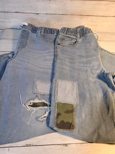 2 Pair Identical Boys Sz 10 Skinny Jeans Camo Patches Lot Pants - Picture 1 of 5