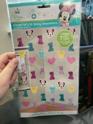 Minnie Mouse Fun to Be One 6 String Decoration 1st Birthday Party New!!! - Image 1 of 2