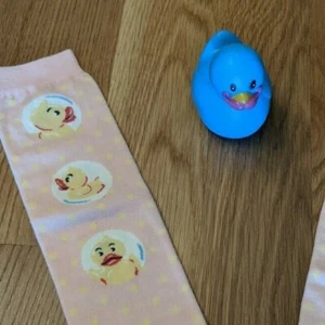 Rubber Ducky Baby Toddler Leg Warmers Leggings Pink Yellow Blue Mustache Purple - Picture 1 of 2