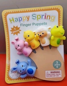 Happy Spring Easter Finger Puppets 5 Piece Set BB3 - Picture 1 of 4