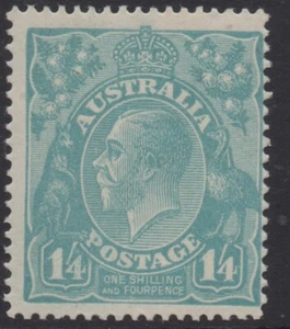 AUSTRALIA 1920 1/4d PALE-BLUE KGV STAMP MLH (1st.WMK) PERF.14 SG.66 - Picture 1 of 2