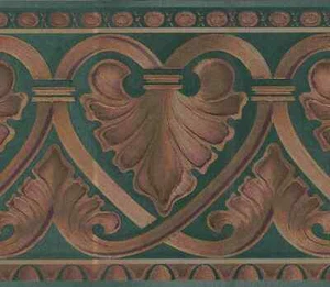 SATIN ARCHITECTURAL MOLDING WALLPAPER BORDER - 10258PF - Picture 1 of 2