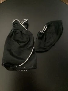 Mattel Barbie 1980s Black Silver Strap Formal Dress With Underskirt Or Shawl? - Picture 1 of 2