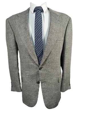 BOTANY 500 Mens Brown Wool HOPSACK Classic Fit Sport Coat Blazer Jacket 42R - Image 1 of 4