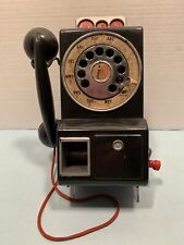 Vintage 1950s IDEAL Toy Co. Black "Talking" Wall Telephone Coin Bank