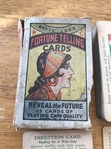 1920er Jahre Gypsy Lore Tarot Fortune Telling Art Deco Karten komplett mit Anleitung - Bild 1 von 9