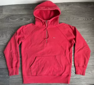 Supreme Hoodie Sweatshirt Micro Box Logo Pullover 1/4 Reißverschluss rot Kanada Medium - Bild 1 von 12
