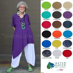 WATERSISTER Cotton Gauze ALOHA Tunic Angle Hem 1(S/M) 2(L/XL) 3(1X) Oh my COLORS - Picture 1 of 40