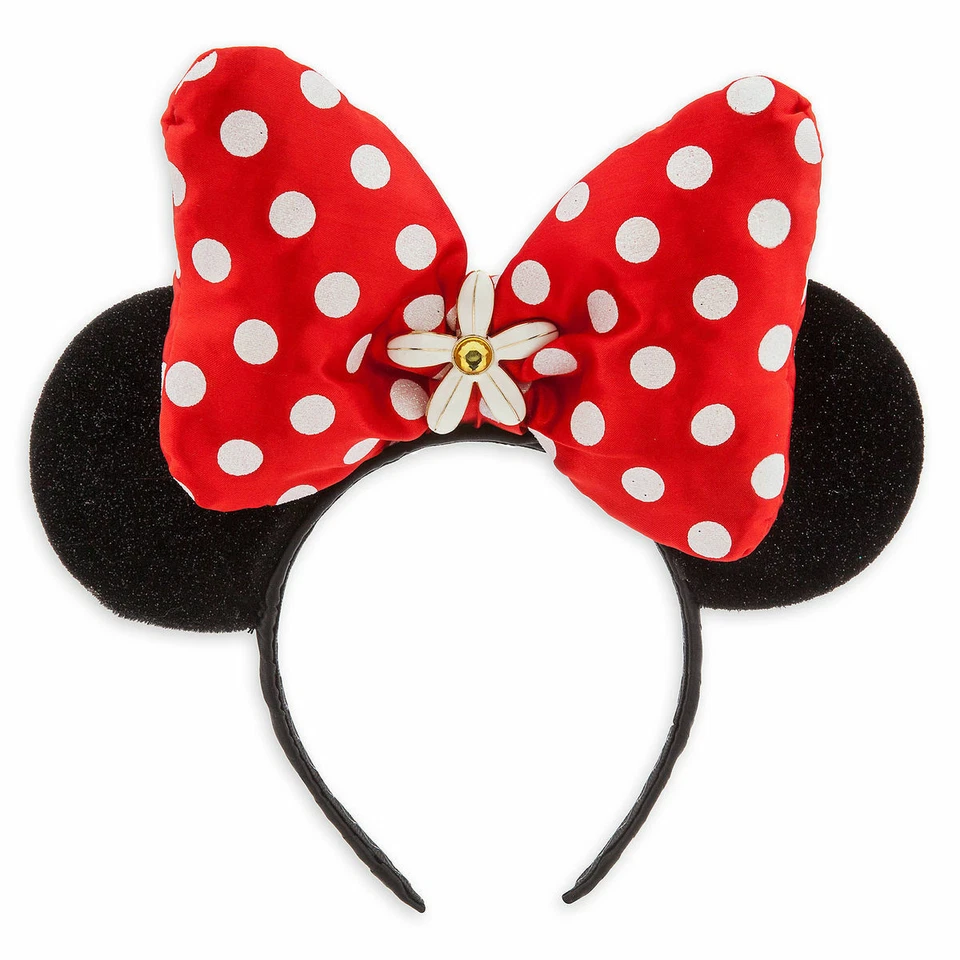 Diadema roja con orejas de Minnie a lunares blancos Disney Store para niñas Foto 1 de 1