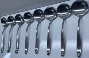 SILVERWARE ~ Lot (8) 6 1/4" ~ Older NORWAY LAUFFER ~ DESIGN 2 Design II SPOONS - Picture 1 of 6