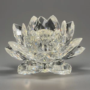 Swarovski Crystal Lotus Water Lily Candle Holder 3.5" in Original Box - Picture 1 of 11