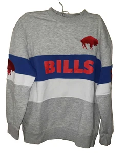 Vintage Buffalo Bills Embroidered Crewneck Sweatshirt 90s Grey Small - Picture 1 of 4