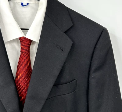 Jaqueta blazer JOSEPH ABBOUD loro piana casaco esportivo 100% lã dois botões preta 40S - Imagem 1 de 4