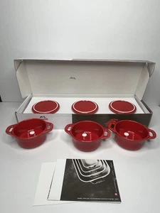 STAUB Keramik 3-teiliges Mini Runde Cocotte Set Kirsche 4" 0,25 qt - Bild 1 von 8