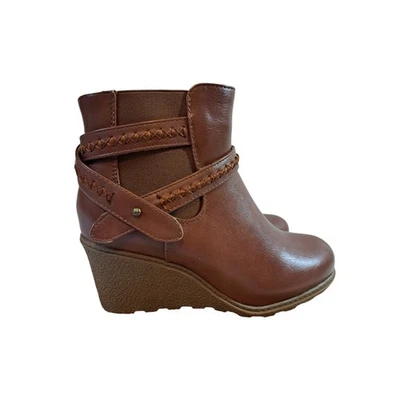 Cloud Walkers Alanna Wedge Bootie Extra Wide Fit Size 7W Tan NWOB - Image 1 of 4