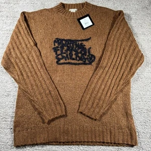 Marithè Francois Girbaud Spell Out Brown/Black Pullover Wool Knit Sweater - Picture 1 of 6