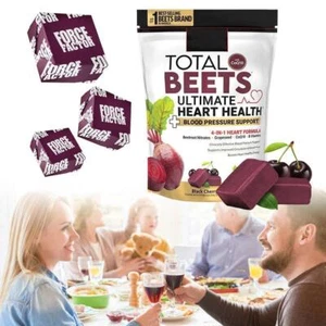 Total Beets Ultimate Heart Health Blood Pressure Support Chews - Black Cherrys - Picture 1 of 8