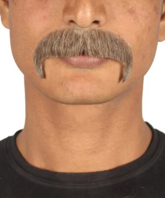 Conjunto de bigote herradura para hombre | Cabello facial cosplay marrón M-1156 Foto 1 de 4