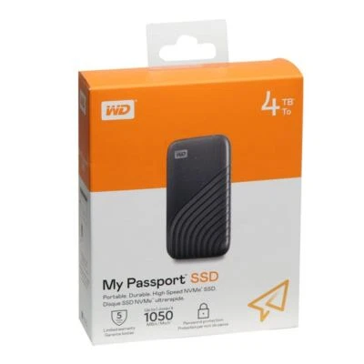 Western Digital My Passport SSD 4TB Portable Solid State Drive WD WDBAGF0040BGY - Image 1 of 4