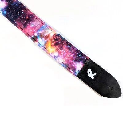Nebula Galaxy 吉他表带 - 太空 - Sci Fi - 粉红色紫色蓝色黑色黄色 S — 第 1/4 张图片