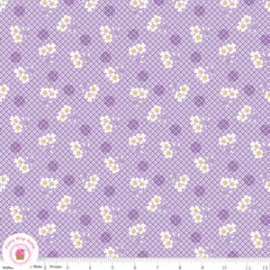 Riley Blake BASIN FEEDSACKS 12281L Purple Floral Quilt Fabric 30's Reproduction - Picture 1 of 4